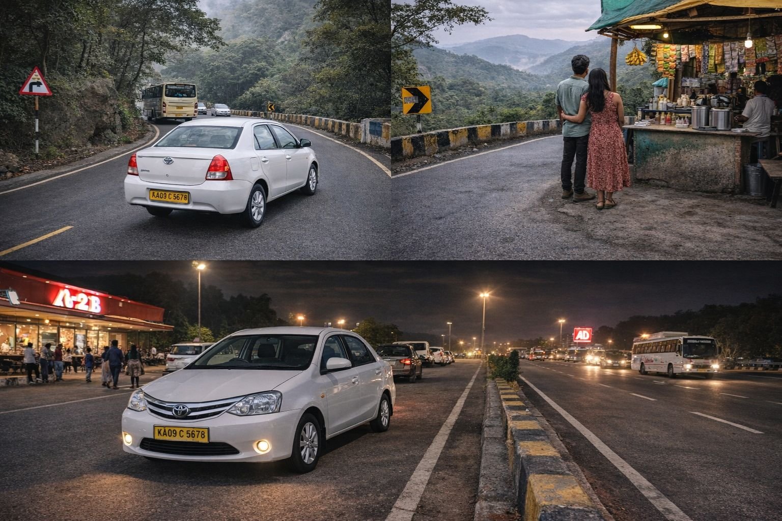 Safe taxi driving for Mysore outstation and hill routes like Ooty Wayanad Coorg